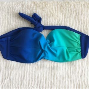 Lascana for Venus | Strapless bikini top | blue&turquoise | A cup adjustable tie